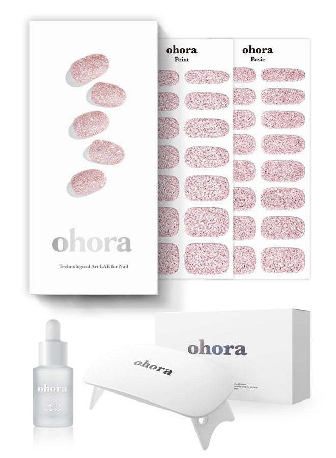 ohora Semi-Cured Gel Nail Strips Value Set (N Pixie Dust Starter Kit) Includes Full Size Lamp and Mini Remover, Salon-Quality, Long Lasting, Easy to Apply & Remove - Image 1